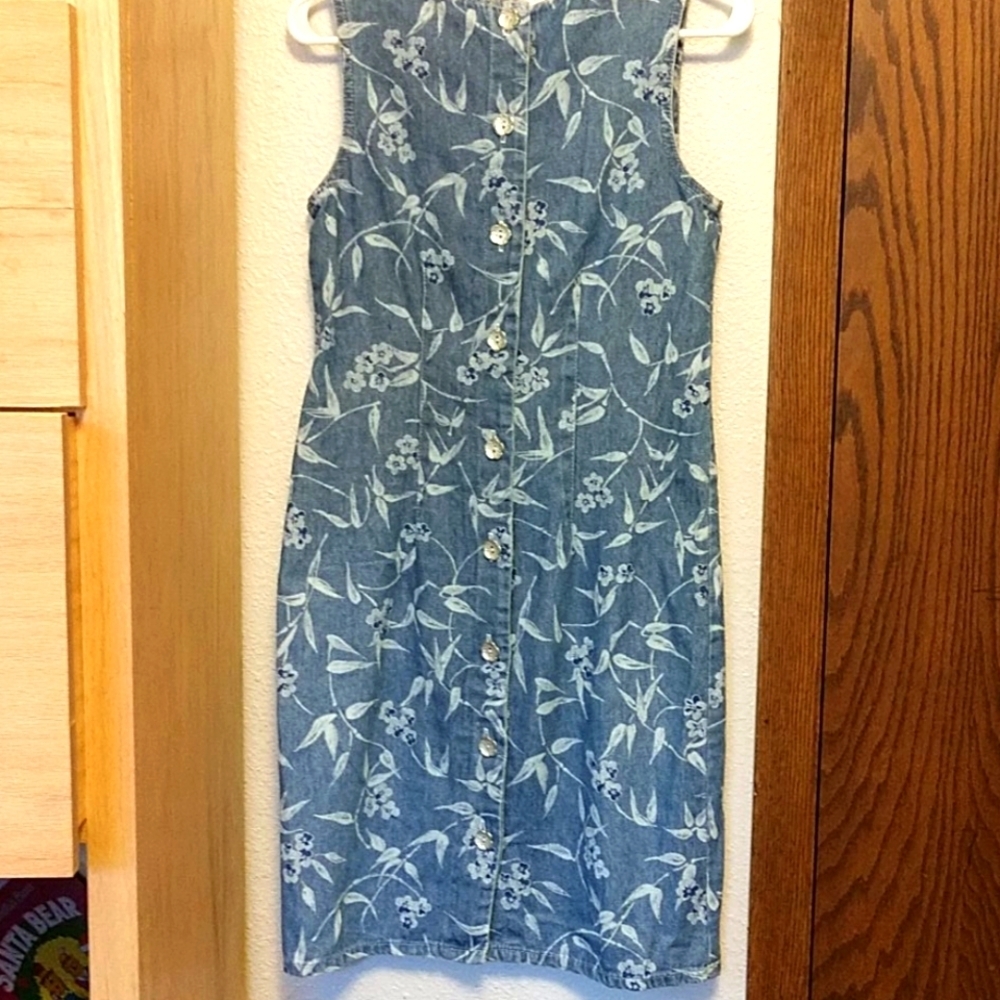 Vintage Denim floralDress - Picture 3 of 5